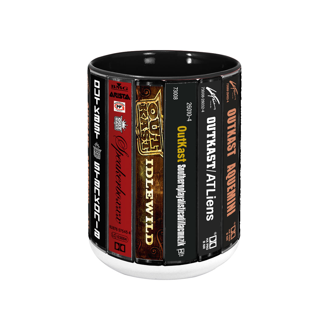 Outkast Albums Cassette Collection Retro Accent Edge-to-Edge Printed Mug