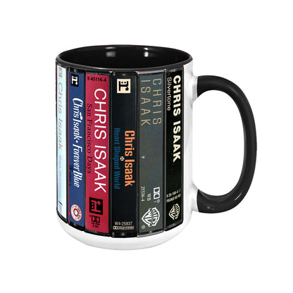 Chris Isaak Albums Cassette Collection Retro Accent Mug