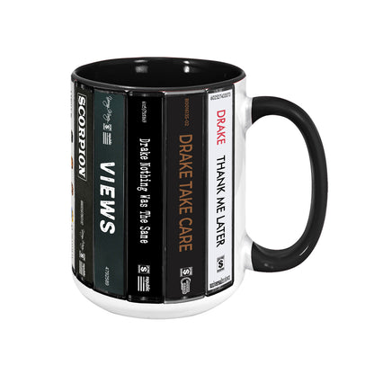 Drake Albums Cassette Collection Retro Accent Edge-to-Edge Printed Mug