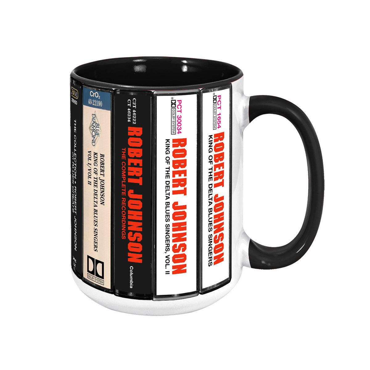Robert Johnson Albums Cassette Collection Retro Accent Mug