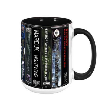 Black Metal Band Albums Cassette Collection Retro Accent Mug