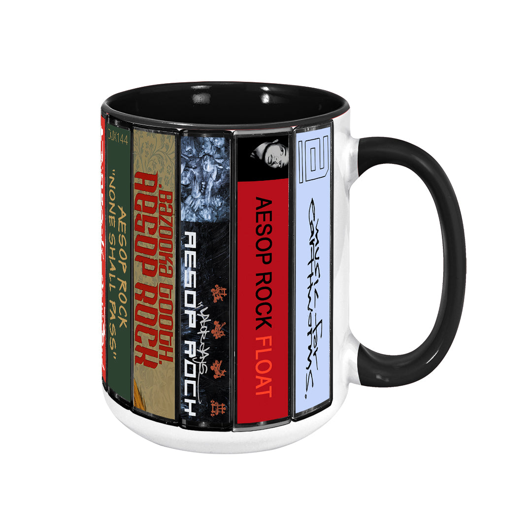 Aesop Rock Albums Cassette Collection Retro Accent Mug