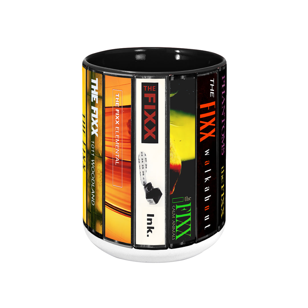 The Fixx Albums Cassette Collection Retro Accent Edge-to-Edge Printed Mug