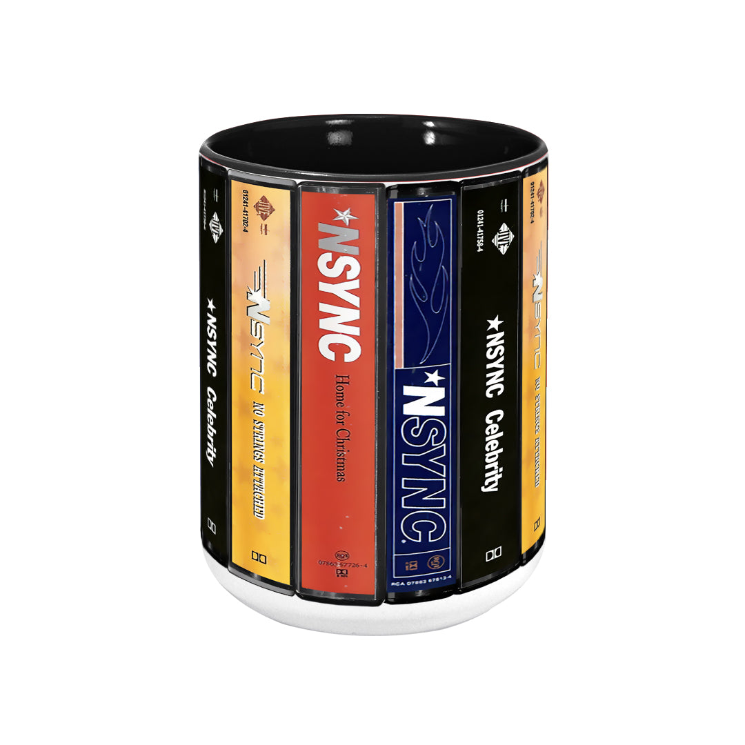 NSYNC Albums Cassette Collection Retro Accent Edge-to-Edge Printed Mug