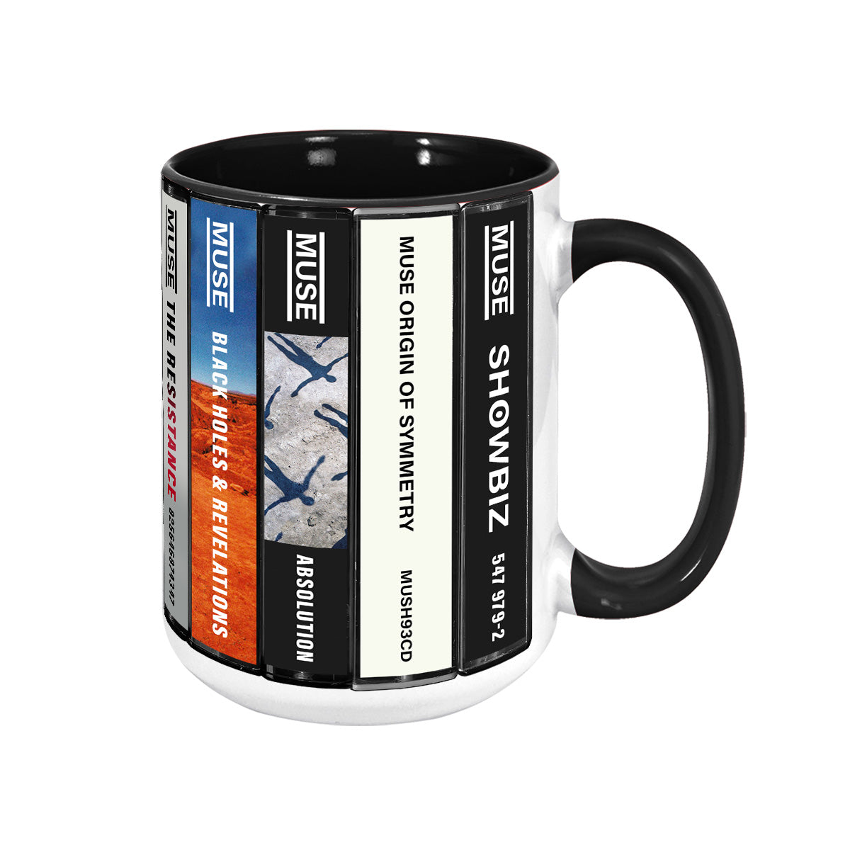 Muse Albums Cassette Collection Retro Accent Edge-to-Edge Printed Mug