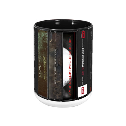 Eric Church Albums Cassette Collection Retro Accent Mug