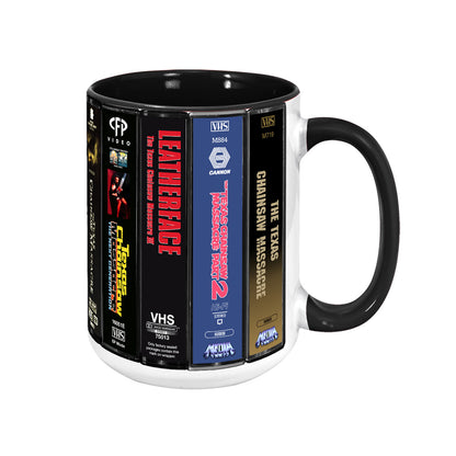 The Texas Chainsaw Massacre VHS Movies Collection Retro Accent Mug