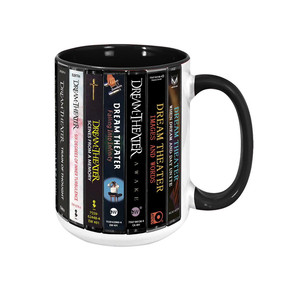 Dream Theater Albums Cassette Collection Retro Accent Mug