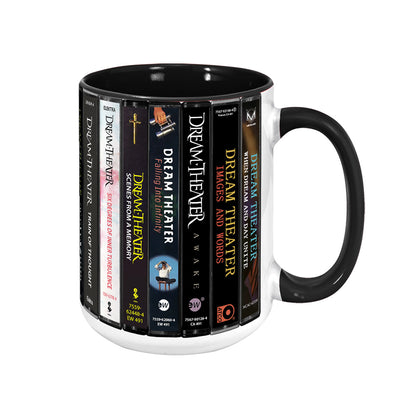 Dream Theater Albums Cassette Collection Retro Accent Mug