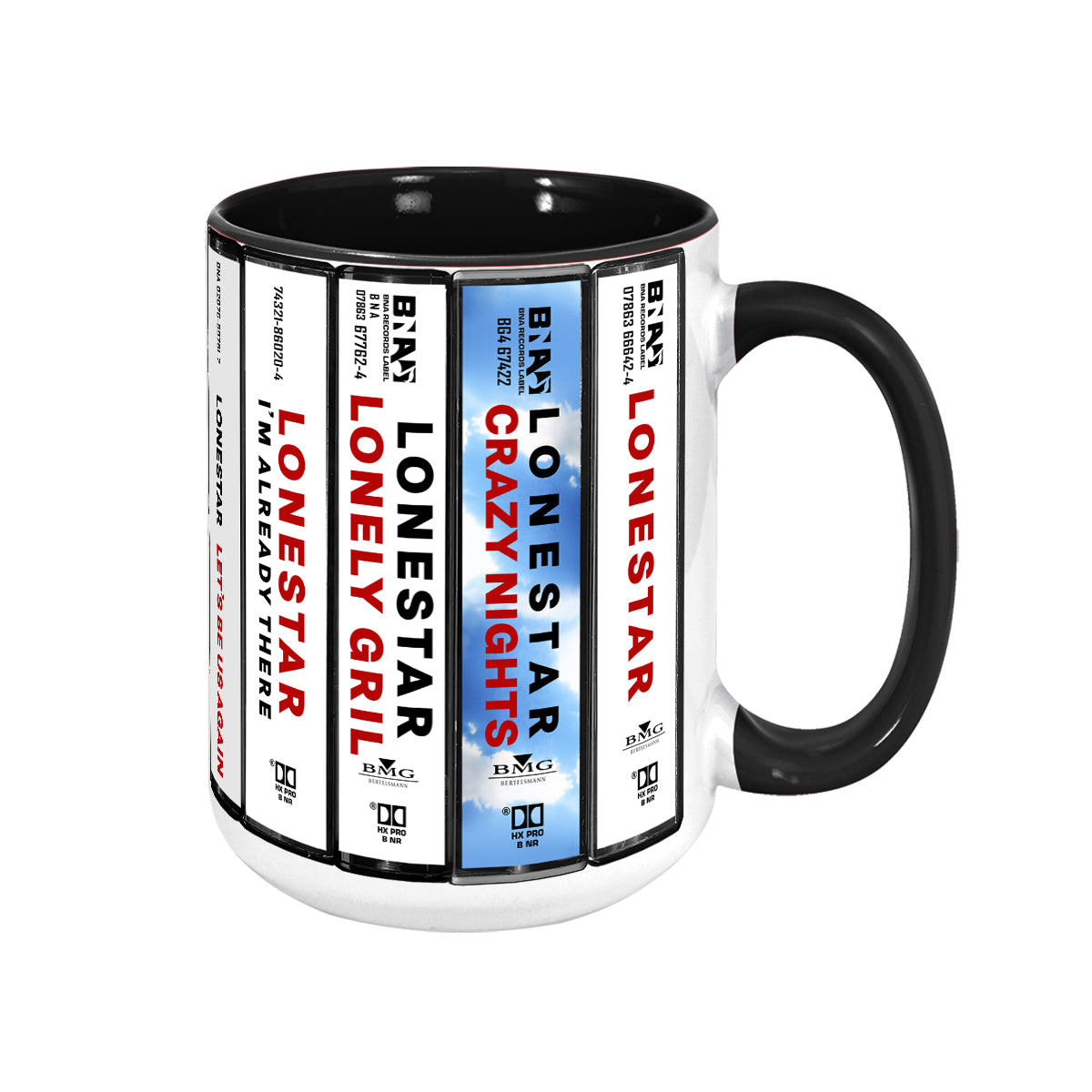 Lonestar Albums Cassette Collection Retro Accent Mug
