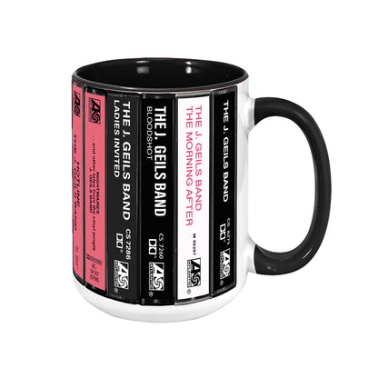 The J. Geils Band Albums Cassette Collection Retro Accent Mug
