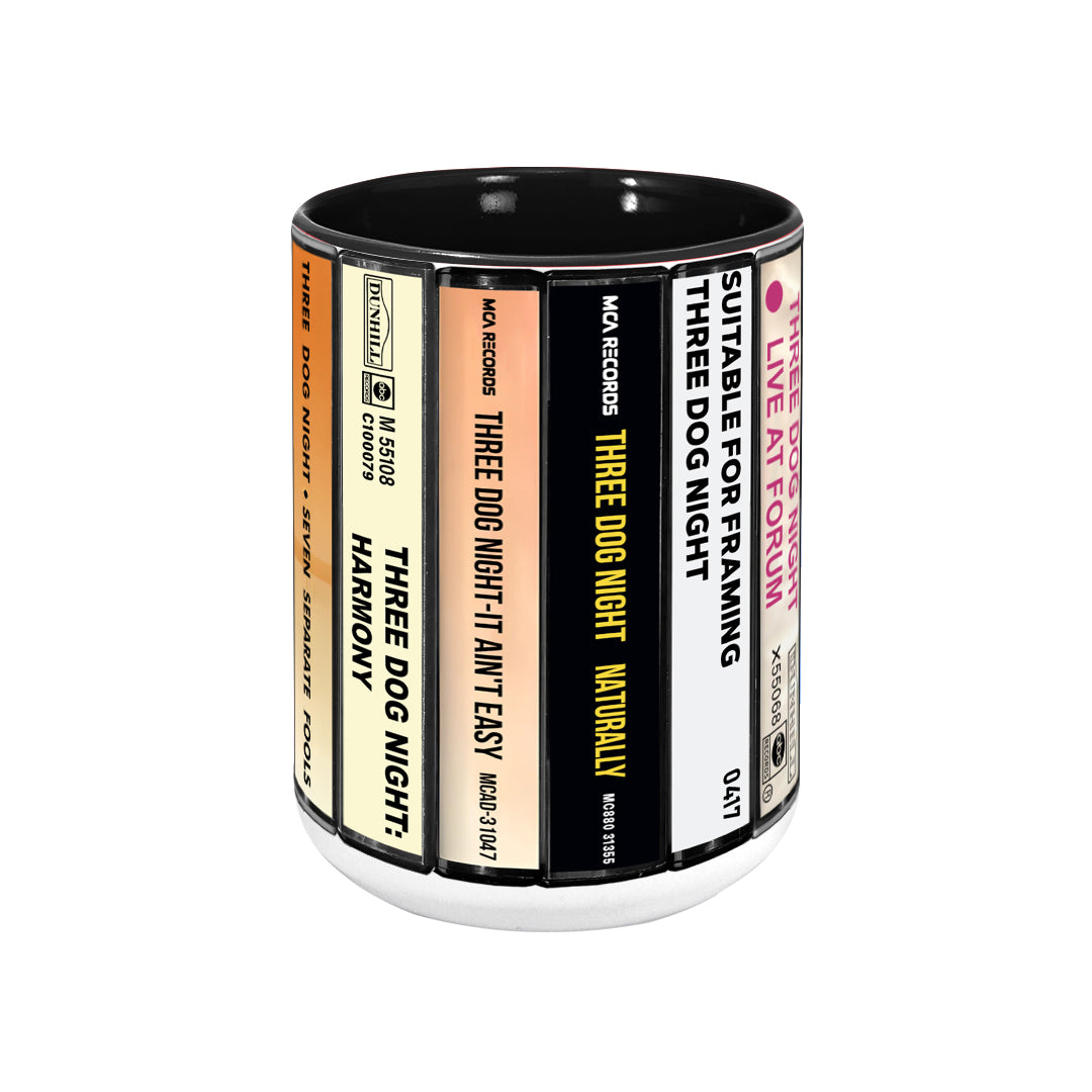 Three Dog Night Albums Cassette Collection Retro Accent Mug