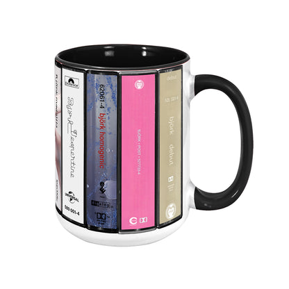 Björk Albums Cassette Collection Retro Accent Mug