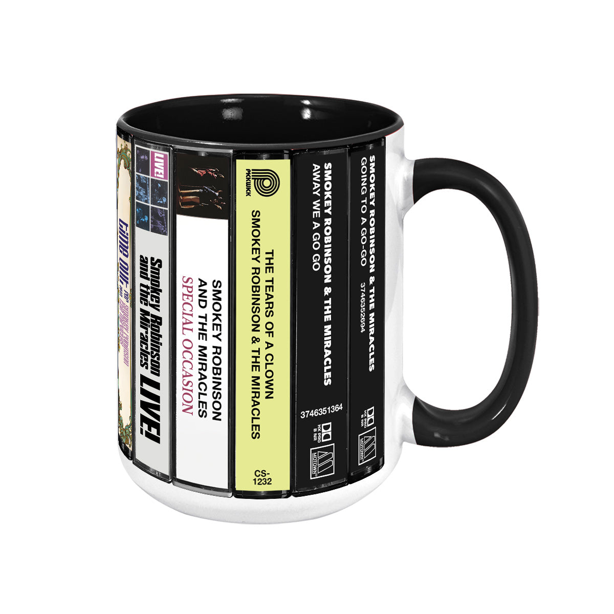 Smokey Robinson & The Miracles Albums Cassette Collection Retro Accent Mug
