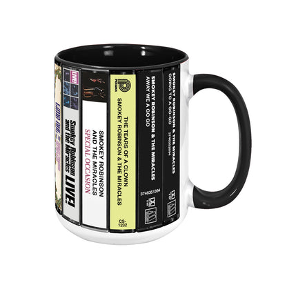 Smokey Robinson & The Miracles Albums Cassette Collection Retro Accent Mug