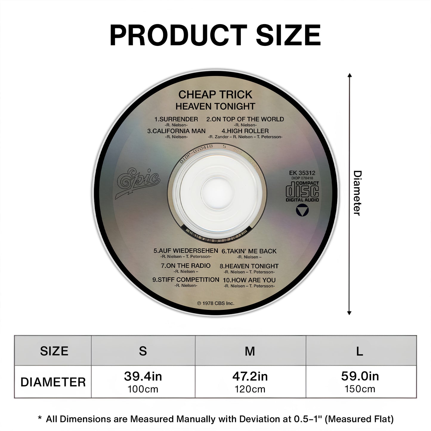 Cheap Trick Heaven Tonight Album Music CD Round Rug