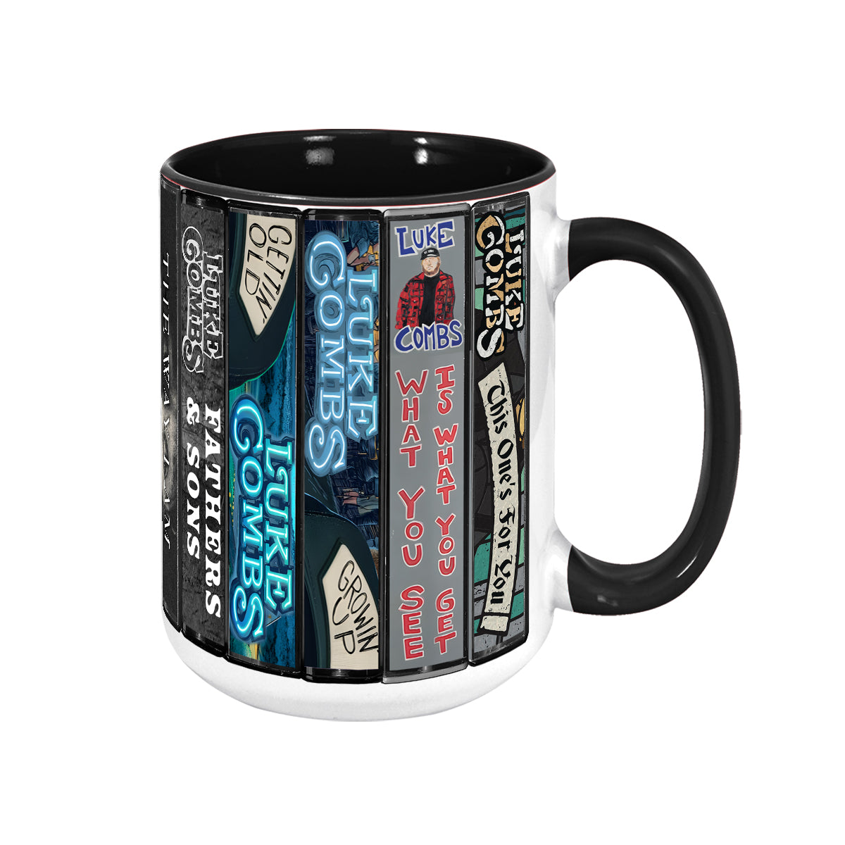 Luke Combs Albums Cassette Collection Retro Accent Mug