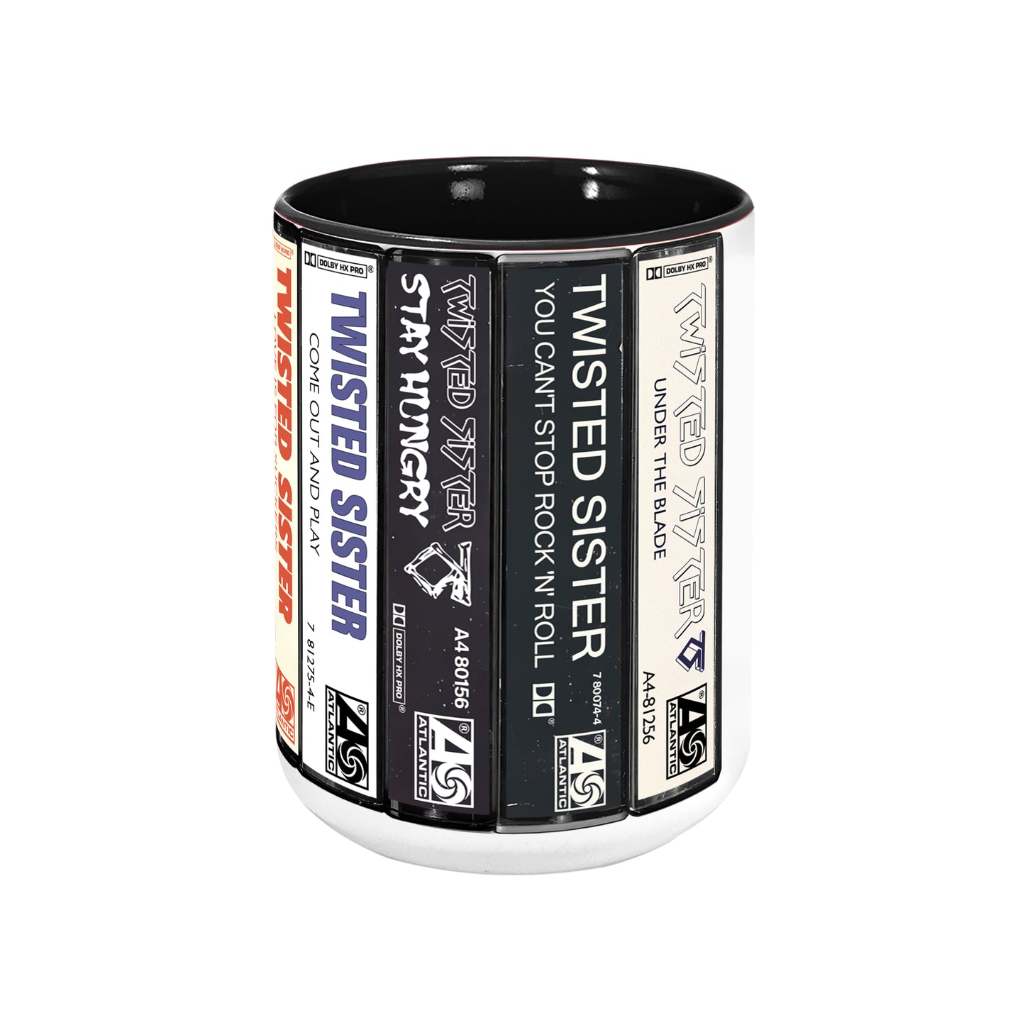 Twisted Sister Albums Cassette Collection Retro Accent Edge-to-Edge Printed Mug