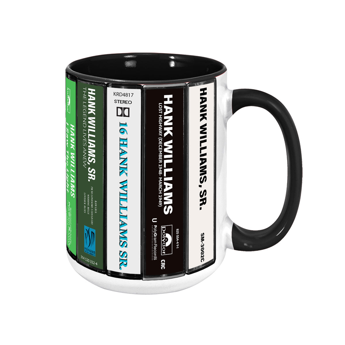 Hank Williams Albums Cassette Collection Retro Accent Mug