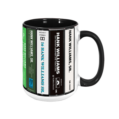Hank Williams Albums Cassette Collection Retro Accent Mug
