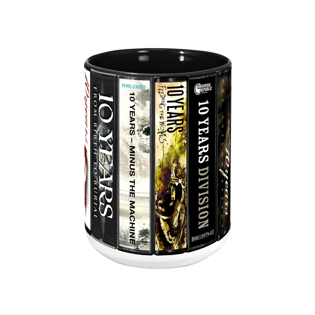 10 Years Albums Cassette Collection Retro Accent Mug