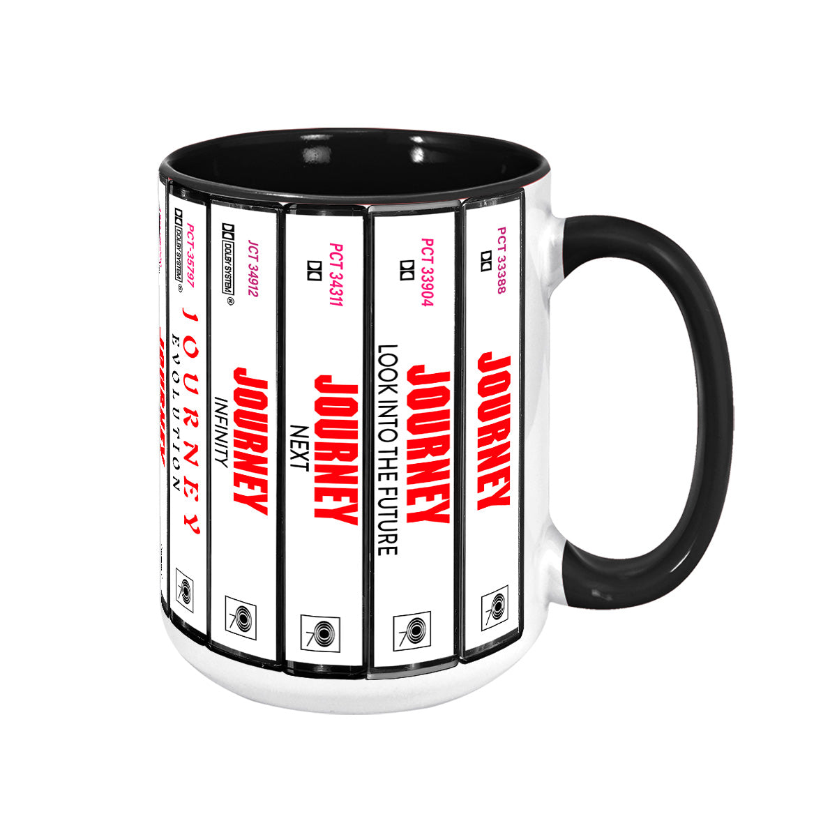 Journey Albums Cassette Collection Retro Accent Edge-to-Edge Printed Mug