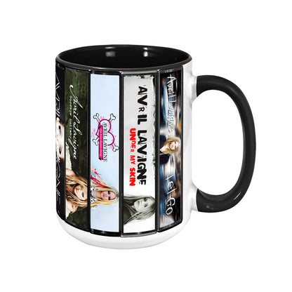 Avril Lavigne Albums Cover Collection Retro Accent Mug