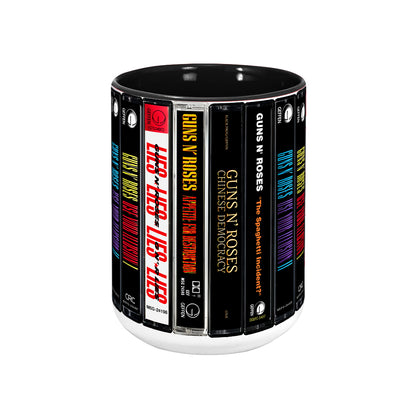 Guns N' Roses Albums Cassette Collection Retro Accent Mug