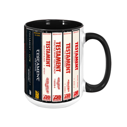 Testament Albums Cassette Collection Retro Accent Mug