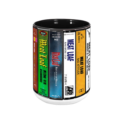 Meat Loaf Albums Cassette Collection Retro Accent Edge-to-Edge Printed Mug