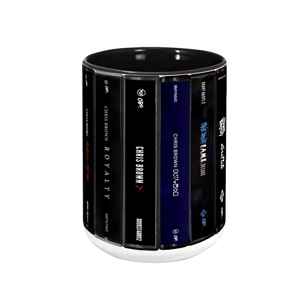 Chris Brown Albums Cassette Collection Retro Accent Mug