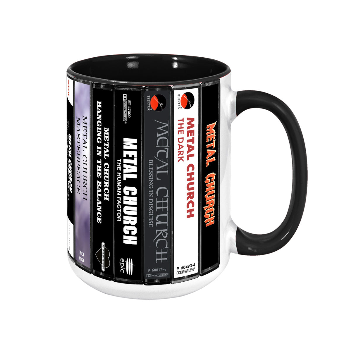 Metal Church Albums Cassette Collection Retro Accent Mug