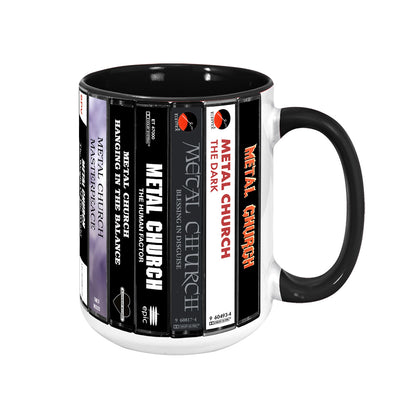 Metal Church Albums Cassette Collection Retro Accent Mug