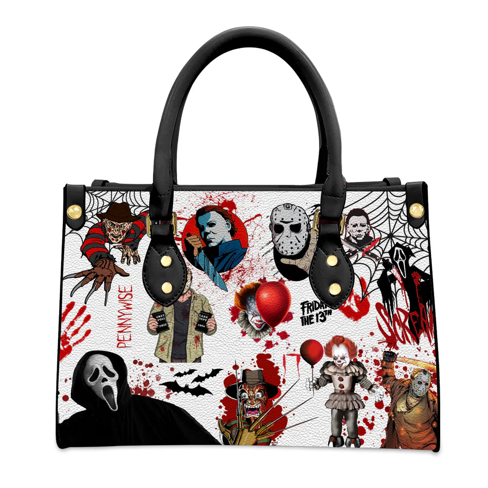 Halloween Horror Characters Leather Handbag