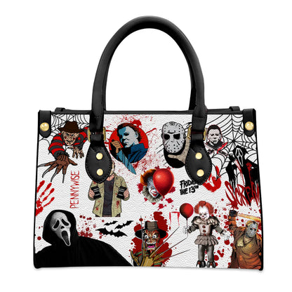 Halloween Horror Characters Leather Handbag