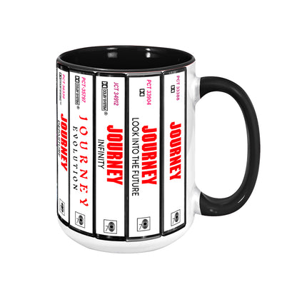 Journey Albums Cassette Collection Retro Accent Edge-to-Edge Printed Mug