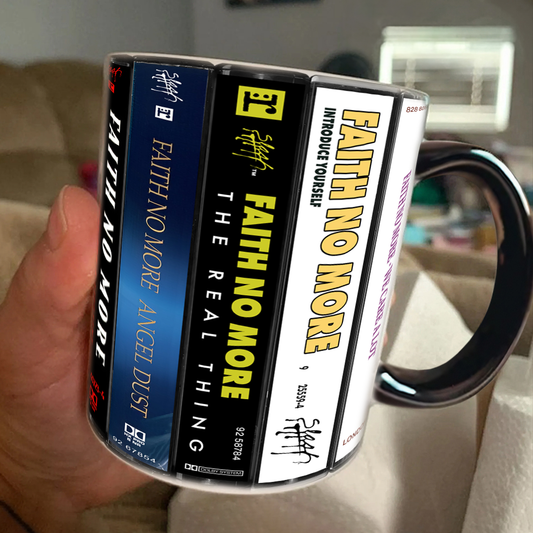 Faith No More Albums Cassette Collection Retro Accent Edge-to-Edge Printed Mug