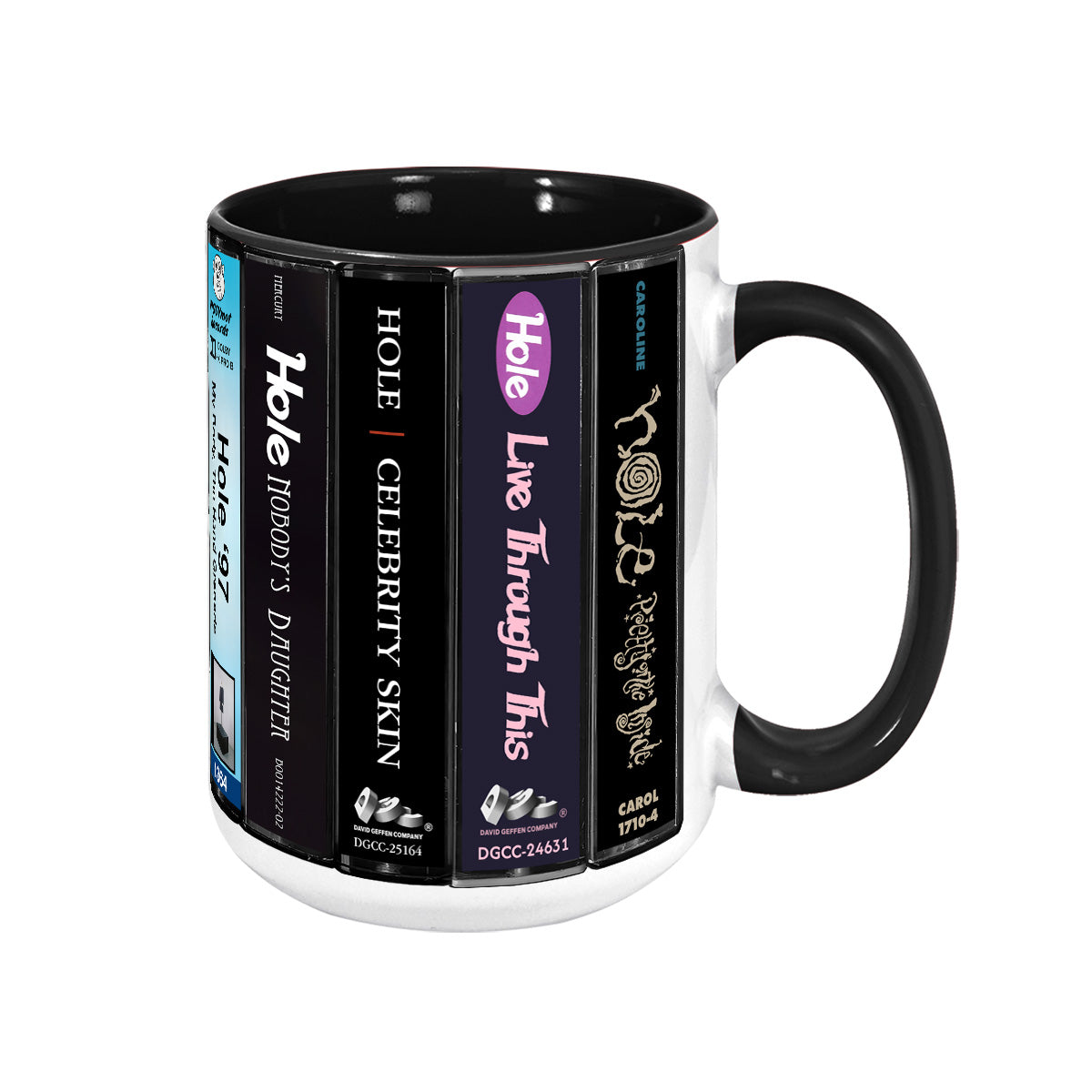 Courtney Love and Hole Albums Cassette Collection Retro Accent Mug