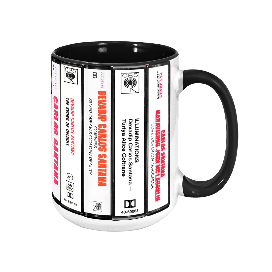 Carlos Santana Albums Cassette Collection Retro Accent Mug