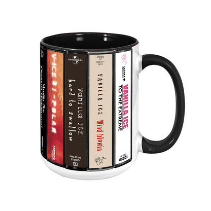Vanilla Ice Albums Cassette Collection Retro Accent Mug