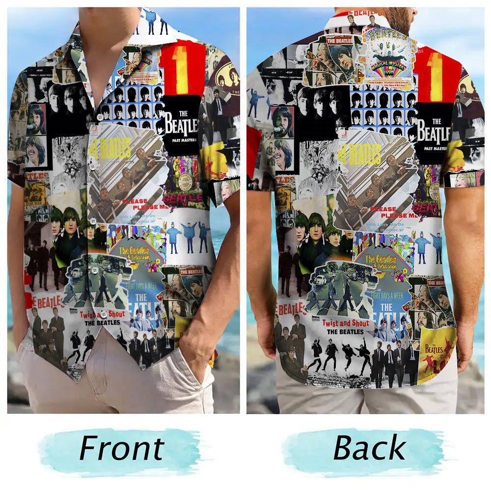 The Beatles Albums Covers Collage Unisex Hawaiian Shirt