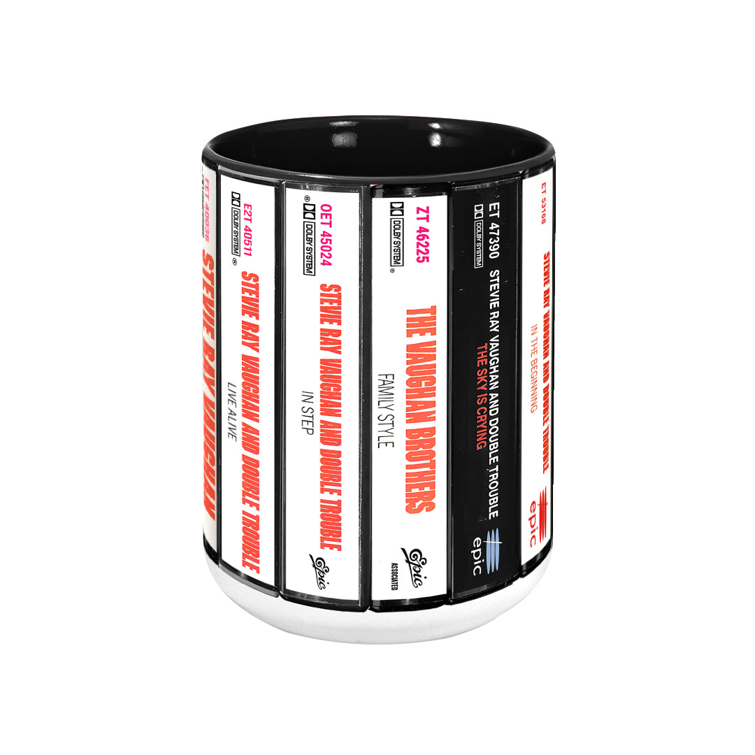 Stevie Ray Vaughan Albums Cassette Collection Retro Accent Mug