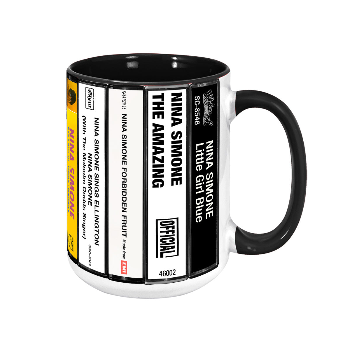 Nina Simone Albums Cassette Collection Retro Accent Mug