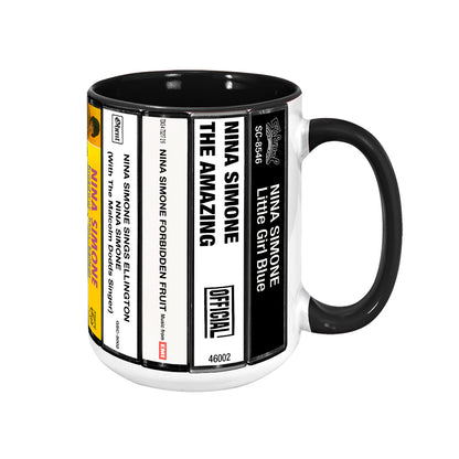 Nina Simone Albums Cassette Collection Retro Accent Mug