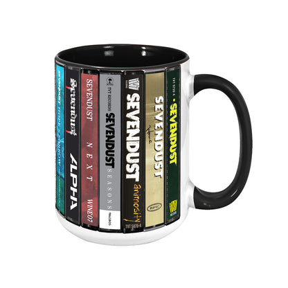 Sevendust Albums Cassette Collection Retro Accent Edge-to-Edge Printed Mug