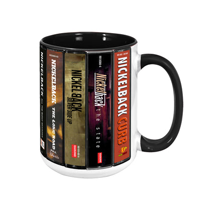 Nickelback Albums Cassette Collection Retro Accent Mug
