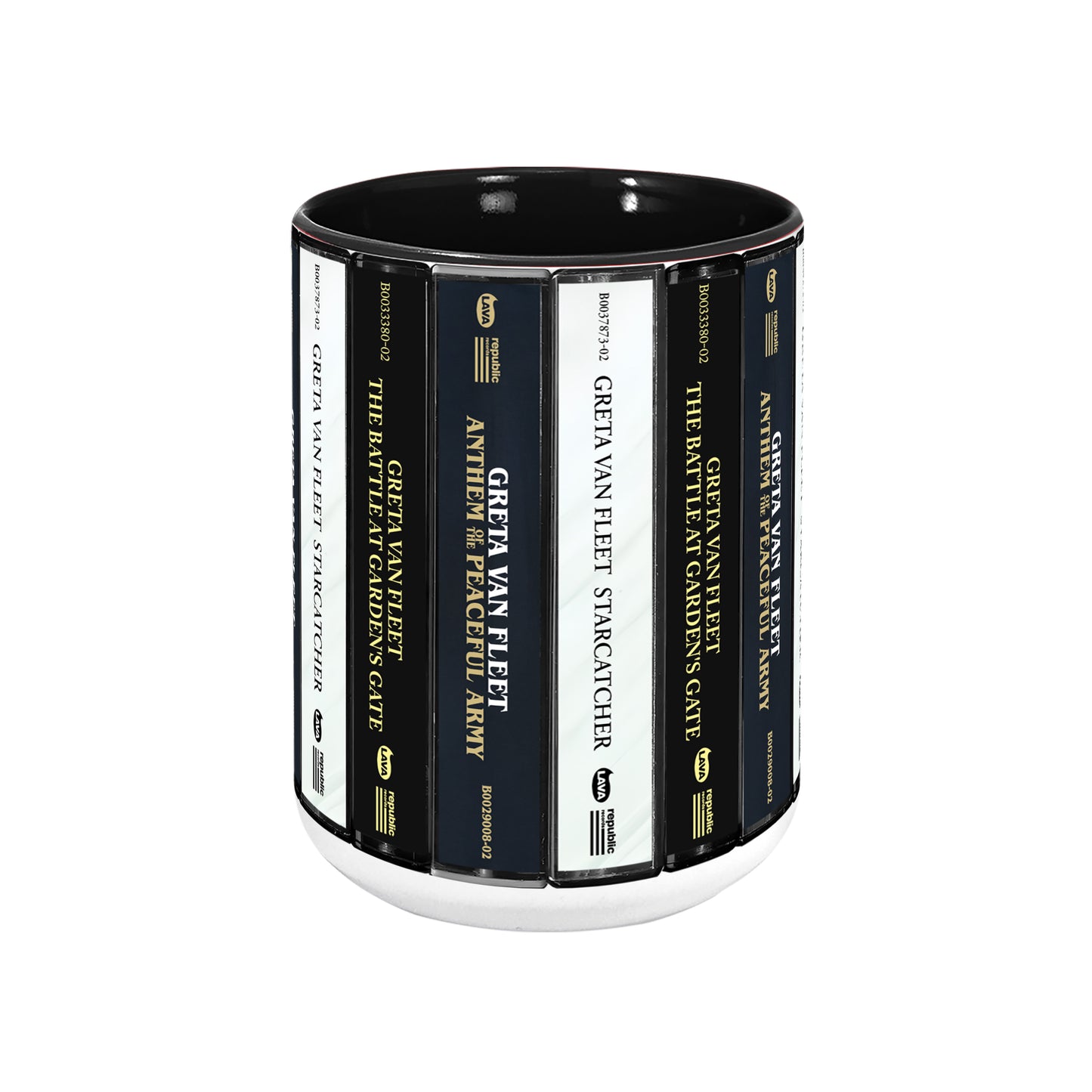Greta Van Fleet Albums Cassette Collection Retro Accent Edge-to-Edge Printed Mug