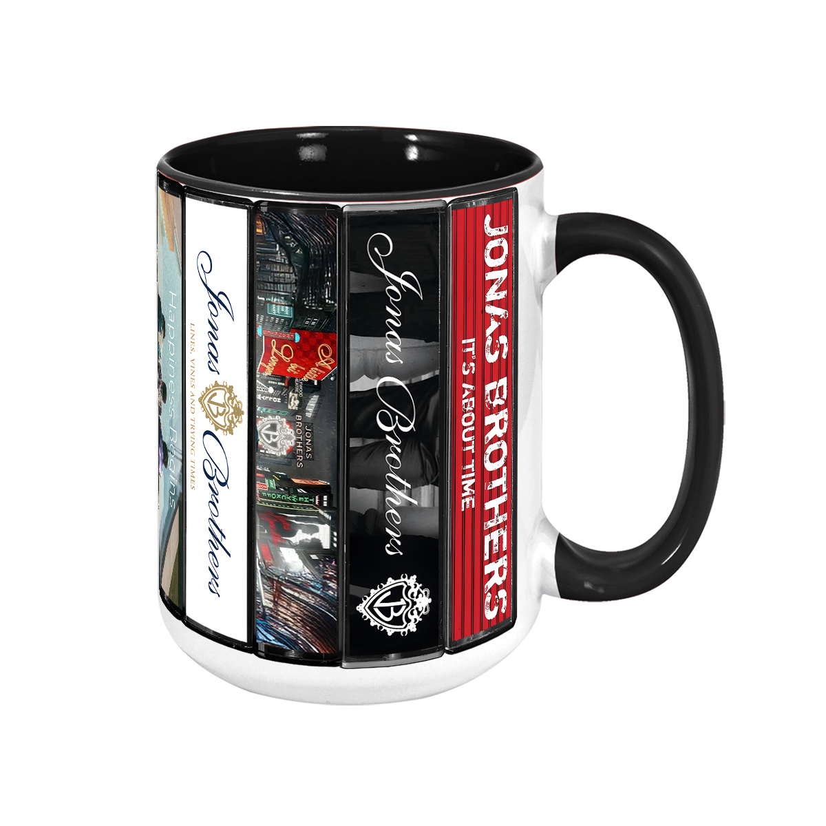 Jonas Brothers Albums Cassette Collection Retro Accent Mug