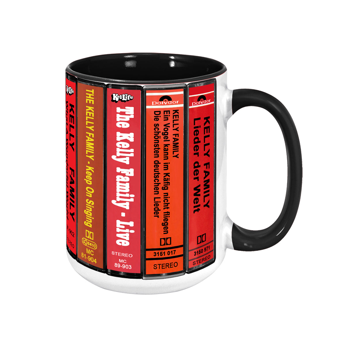 The Kelly Family Albums Cassette Collection Retro Accent Mug