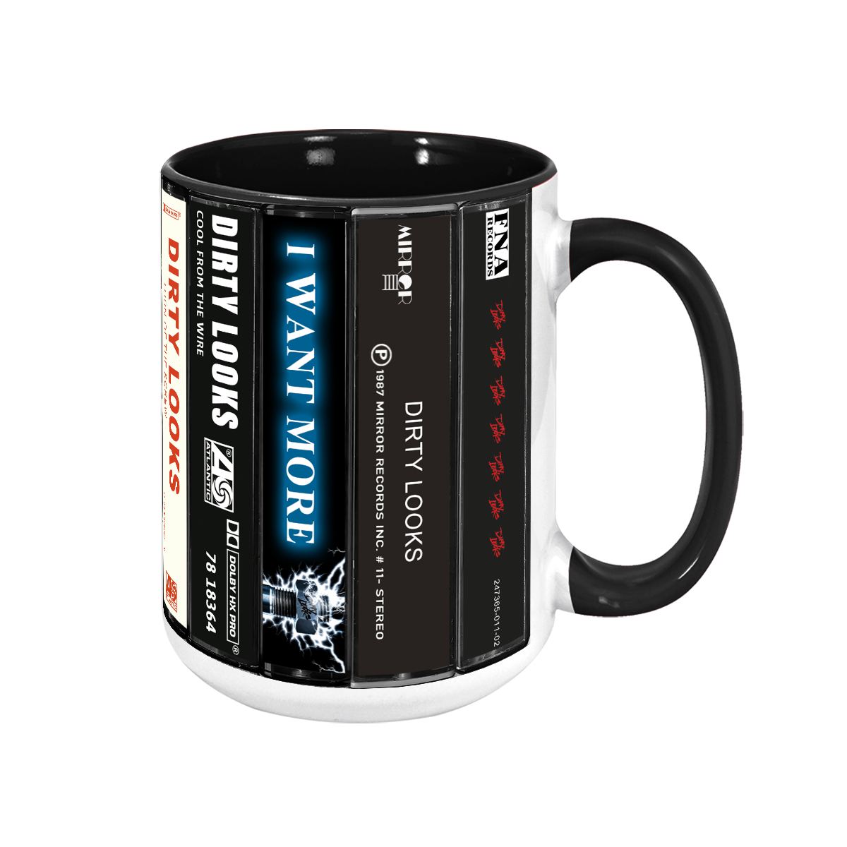 Dirty Looks Albums Cassette Collection Retro Accent Mug